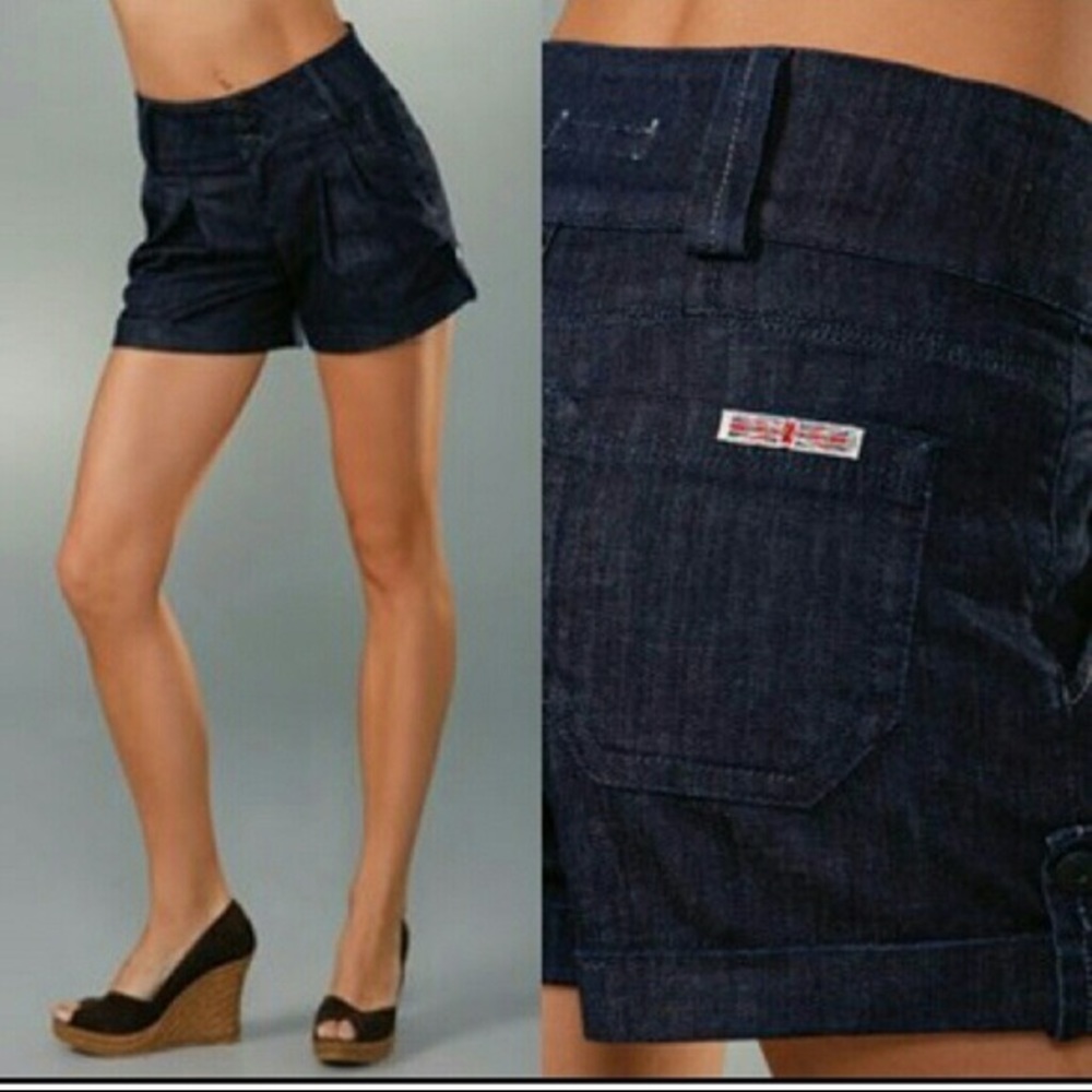 Hudson High Waisted Pleated Shorts